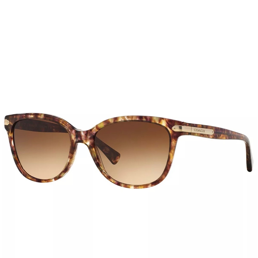COACH Light Brown Confetti Cat Eye Women's Sunglasses